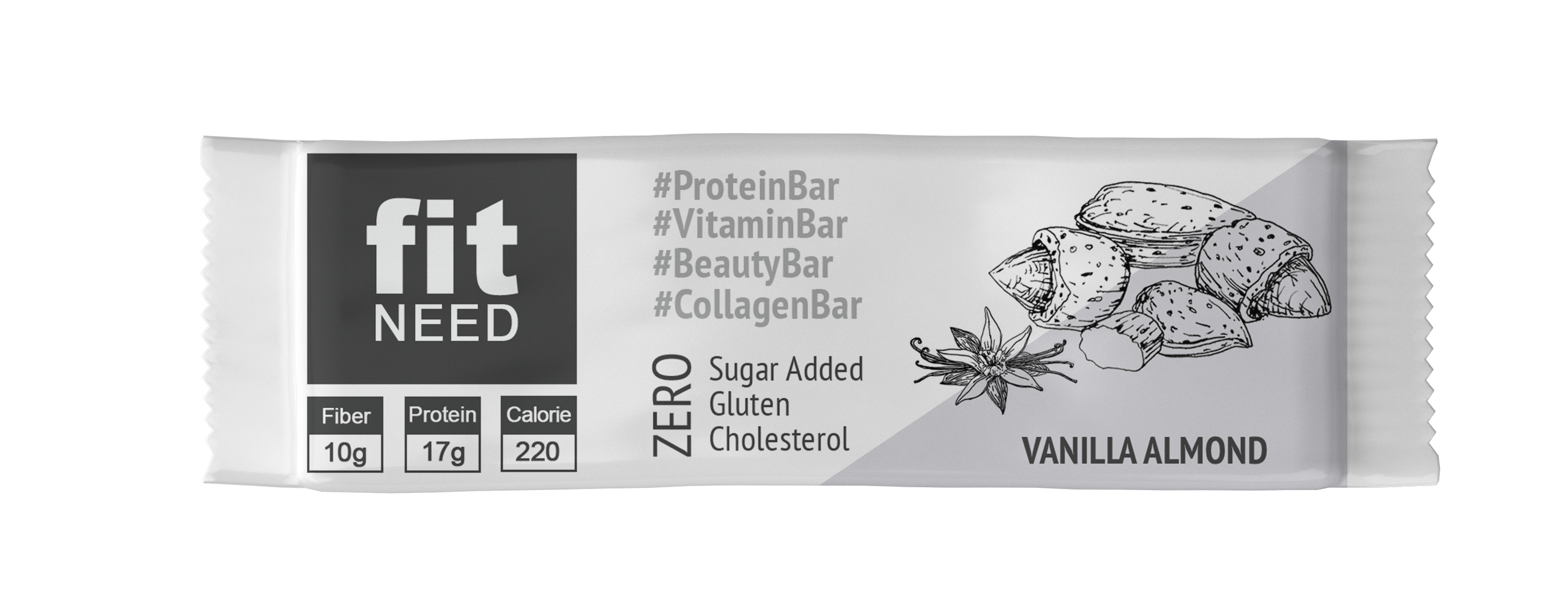 FitNEED Vanilla Almond Beauty Protein Bar