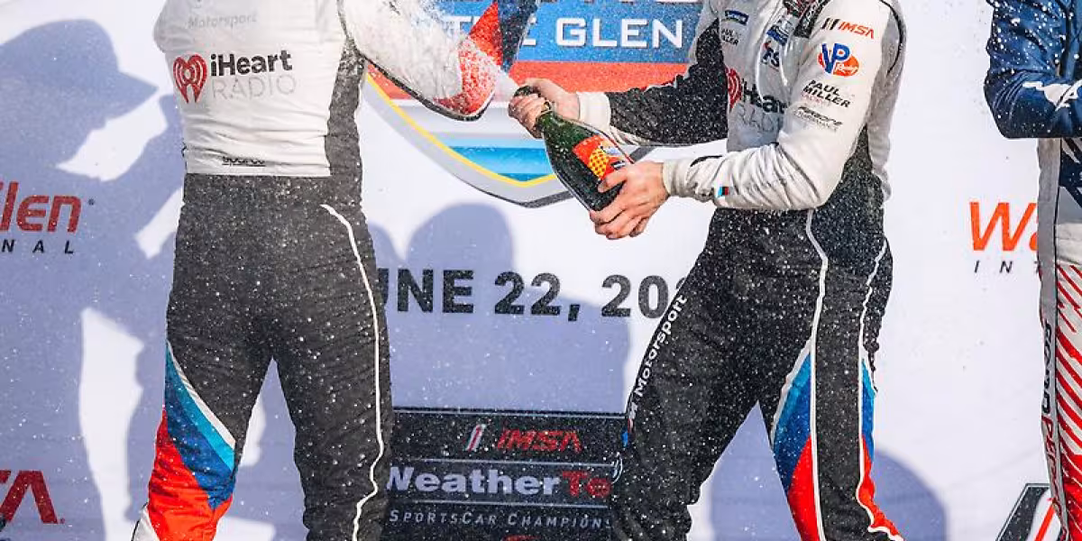 BMW M4 GT3 EVO celebrates its first win of the season at the Six Hours of the Glen