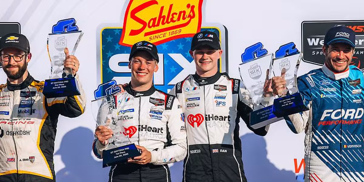 BMW M4 GT3 EVO celebrates its first win of the season at the Six Hours of the Glen